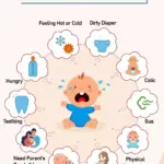 A baby awake and crying at night, a common sign of the 4 month sleep regression