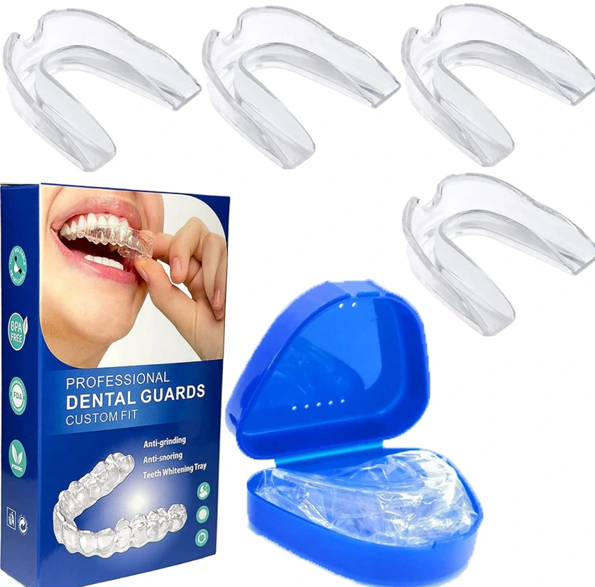A dental night guard used for teeth grinding, a common physical cause behind teeth-loss dreams